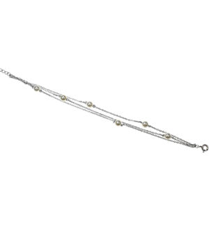 bransoletka srebro próba 925 z perełkami na łańcuszku