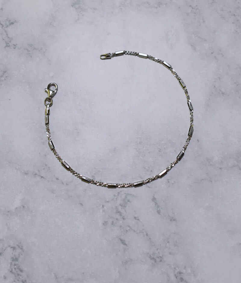 bransoletka srebrna próba 925 ozdobne wałeczki 19cm łańcuszkowa