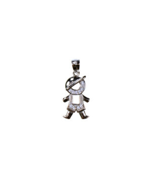 wisiorek srebrny próba 925 chłopczyk z cyrkoniami mały