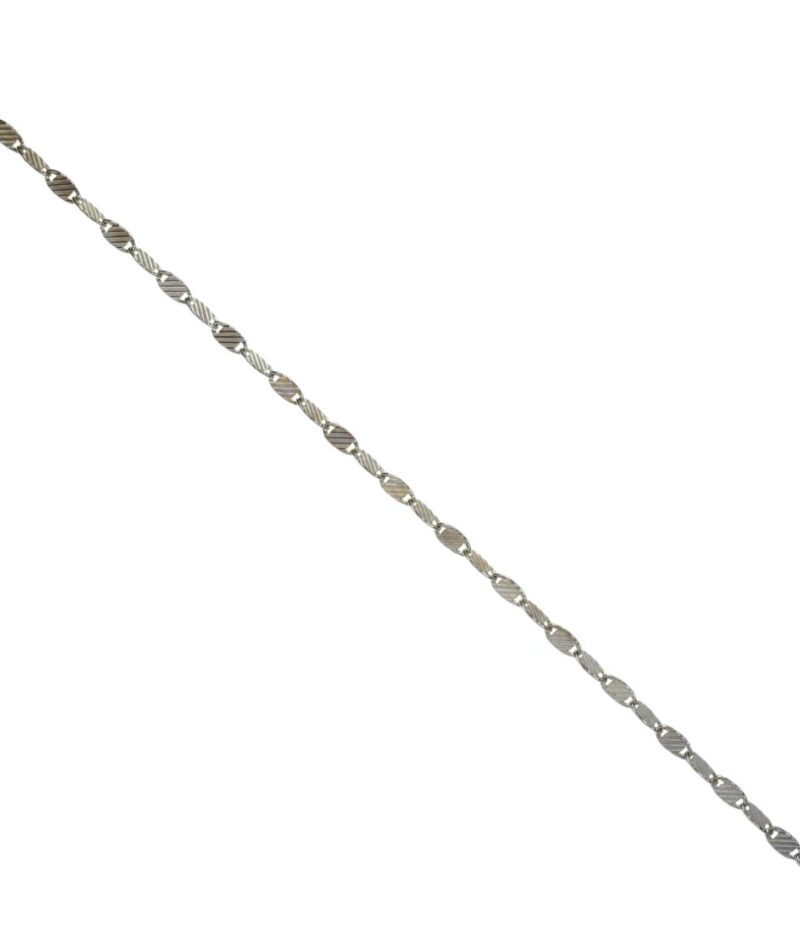 łańcuszek srebrny próba 925 ozdobny blaszka ponacinana skośnie długość 45cm